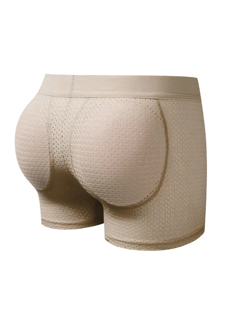 Sponge Cushion Mesh Buttock Boxer Briefs