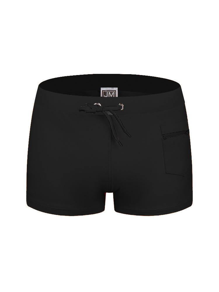 Men's Solid Color Breathable Stretch Swim Trunks