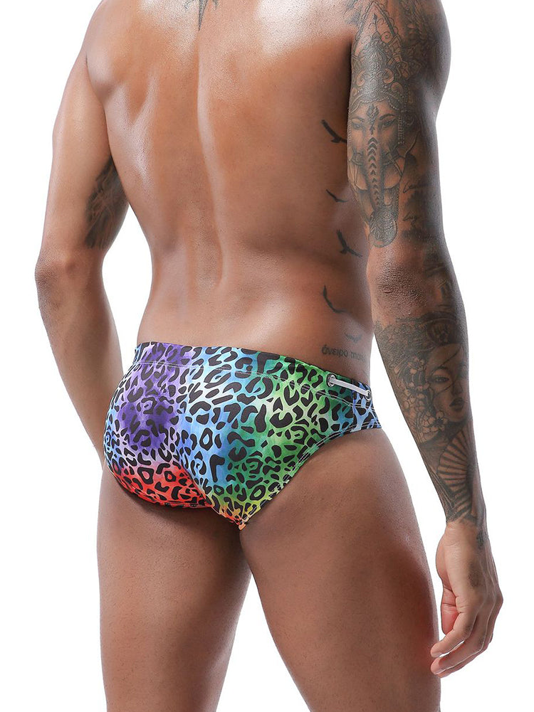 Mens Bulge Pouch Surfing Printed Bohemian Swim Briefs