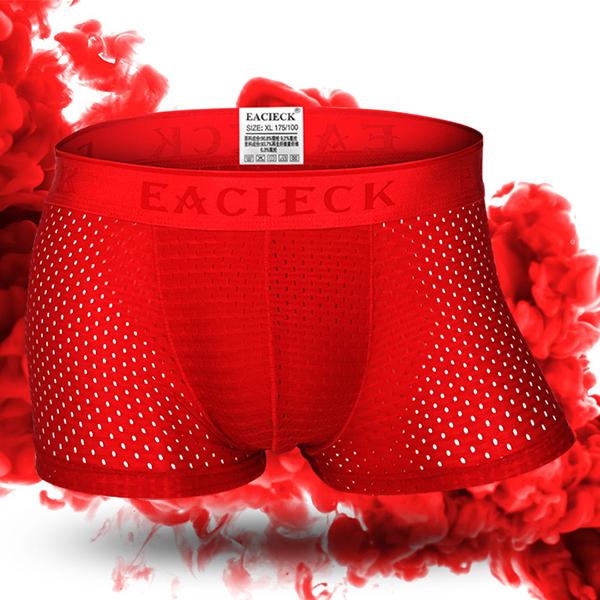 Men's 3PCS Mesh Thin Ice Silk Underwear