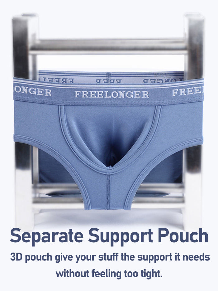FreeLonger Men's Separate Big Pouch Comfy Briefs