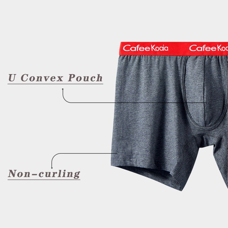 2Pcs Men's Sports Cotton Soft Solid Color Boxer Briefs