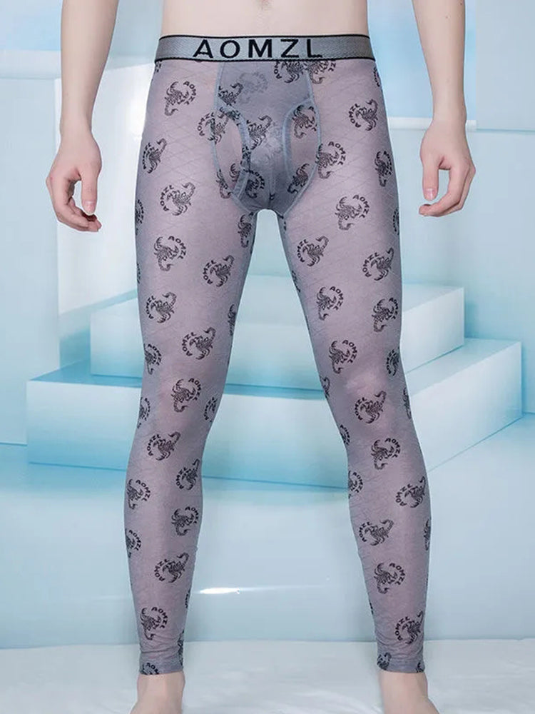 Men’s Ultra-thin Ice Silk Long Johns Sexy Pants