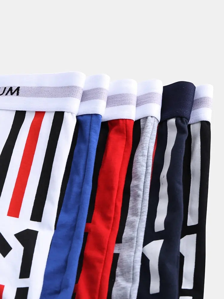 3 Pack Low Rise Printed Support Men's Boxer Briefs
