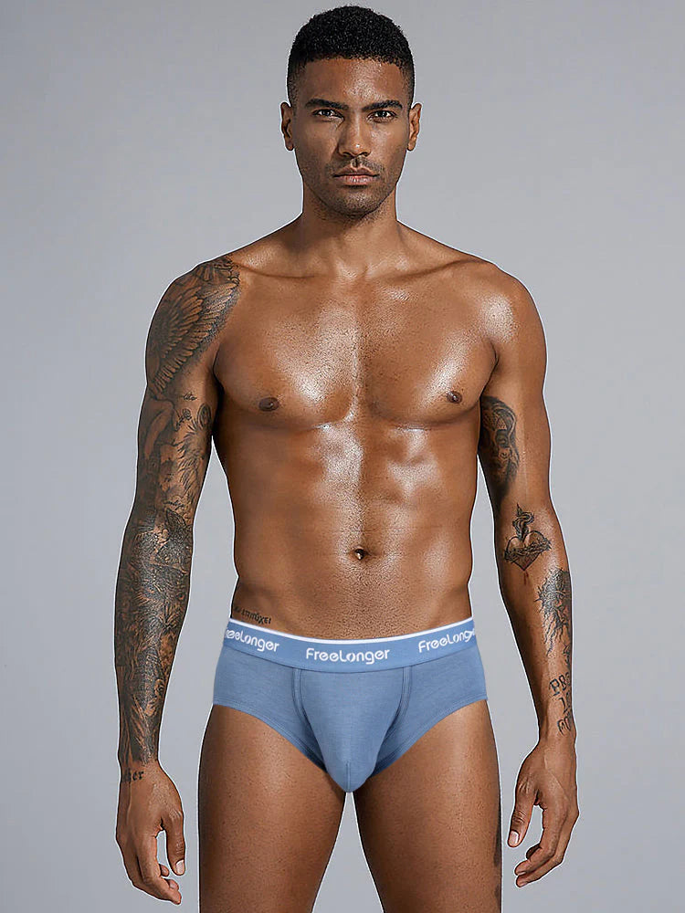 FreeLonger Men's Separate Big Pouch Comfy Briefs